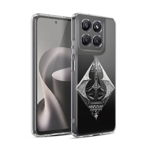 Stanley Morrison Black And White Gothic Diamond Dragon Soft Gel Case for Motorola Moto G37 Power