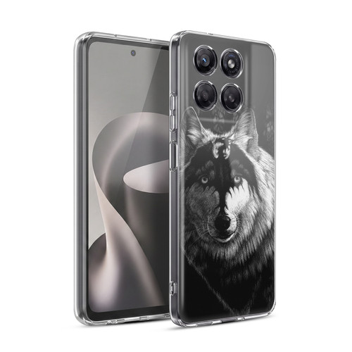 Stanley Morrison Black And White Gray Wolf With Dragon Marking Soft Gel Case for Motorola Moto G37 Power