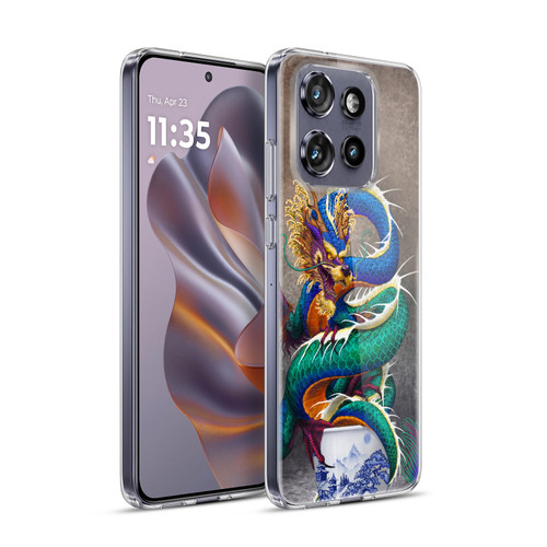Stanley Morrison Dragons Asian Sake Drink Soft Gel Case for Motorola Edge 50 Neo