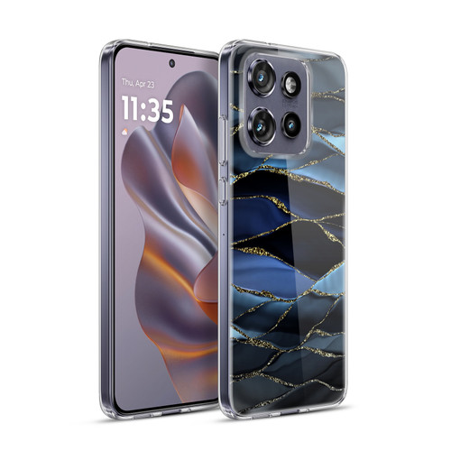 UtArt Dark Night Marble Deep Sparkle Waves Soft Gel Case for Motorola Edge 50 Neo