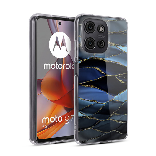UtArt Dark Night Marble Deep Sparkle Waves Soft Gel Case for Motorola Moto G75