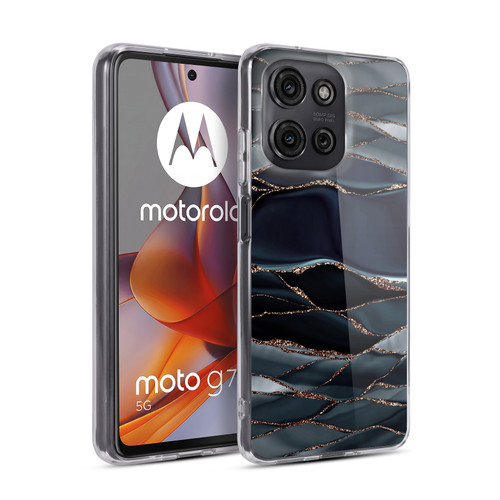 UtArt Dark Night Marble Waves Soft Gel Case for Motorola Moto G75