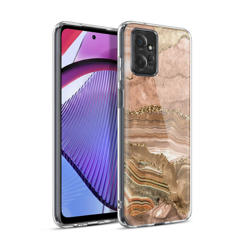 UtArt Wild Cat Marble Beige Gold Soft Gel Case for Motorola Moto G Power (2023)
