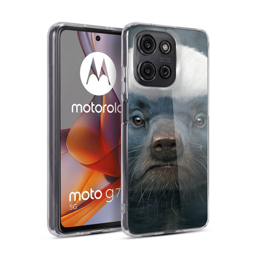Vincent Hie Big Face Animals Honey Badger Soft Gel Case for Motorola Moto G75