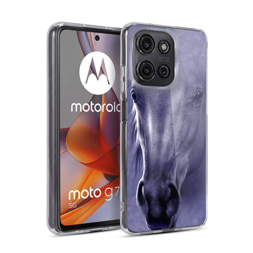 Vincent Hie Big Face Animals Horse Soft Gel Case for Motorola Moto G75
