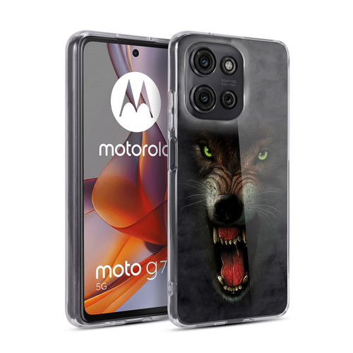 Vincent Hie Big Face Animals Wolf Soft Gel Case for Motorola Moto G75