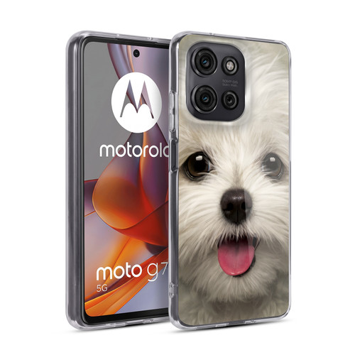 Vincent Hie Big Face Puppies Maltese Soft Gel Case for Motorola Moto G75