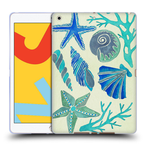 Cat Coquillette Sea Seashells Blue Soft Gel Case for Apple iPad 10.2 2019/2020/2021