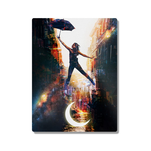 Dave Loblaw Graphic Art Dancing in the Moonlight 300X400mm Portrait Metal Wall Art Print - Wall Decor for Living Room, Bedroom & Gaming Room
