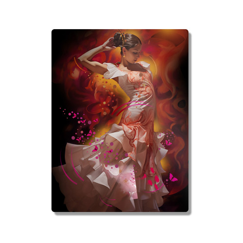 Dave Loblaw Graphic Art Flamenco Dance 300X400mm Portrait Metal Wall Art Print - Wall Decor for Living Room, Bedroom & Gaming Room