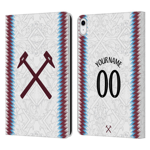 Custom Customised Personalised West Ham United FC 2026/27 Crest Kit Away Leather Book Wallet Case Cover For Apple iPad 10.9 2022/2025