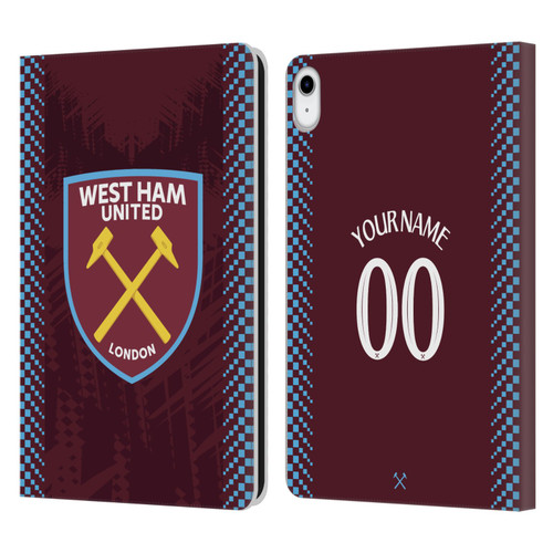 Custom Customised Personalised West Ham United FC 2026/27 Crest Kit Home Leather Book Wallet Case Cover For Apple iPad 10.9 2022/2025