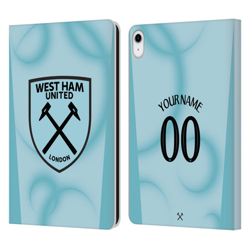 Custom Customised Personalised West Ham United FC 2026/27 Crest Kit Third Leather Book Wallet Case Cover For Apple iPad 10.9 2022/2025