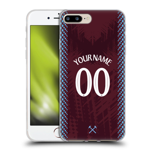Custom Customised Personalised West Ham United FC 2026/27 Crest Kit Home Soft Gel Case for Apple iPhone 7 Plus / 8 Plus & MagSafe