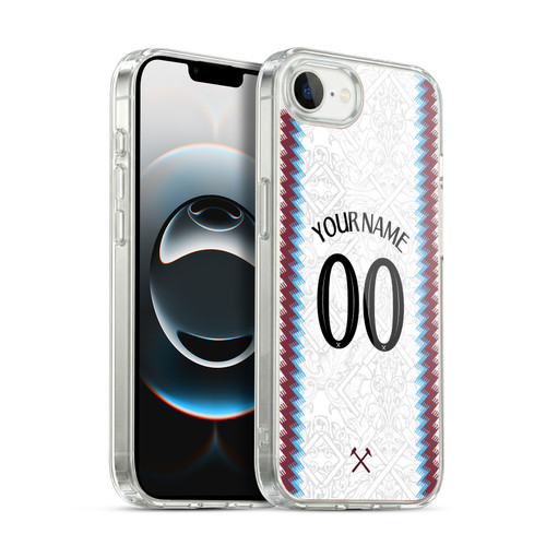 Custom Customised Personalised West Ham United FC 2026/27 Crest Kit Away Soft Gel Case for Apple iPhone 16e / Apple iPhone 17e & MagSafe