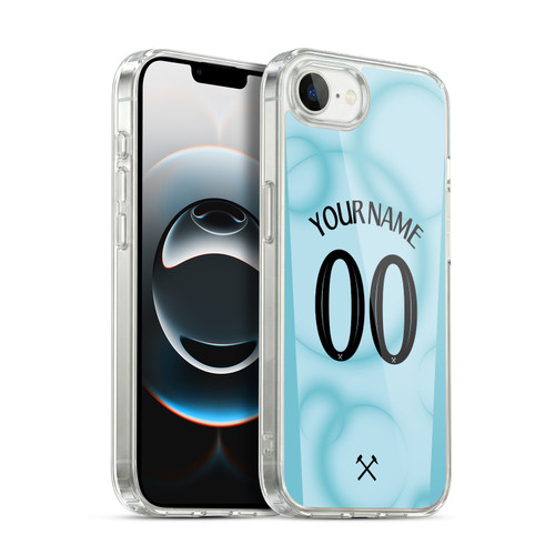 Custom Customised Personalised West Ham United FC 2026/27 Crest Kit Third Soft Gel Case for Apple iPhone 16e / Apple iPhone 17e & MagSafe