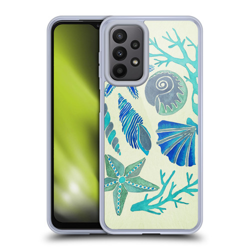 Cat Coquillette Sea Seashells Blue Soft Gel Case for Samsung Galaxy A23 / 5G (2022)