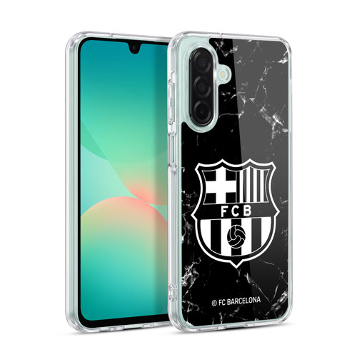FC Barcelona Crest Patterns Black Marble Soft Gel Case for Samsung Galaxy A26 5G