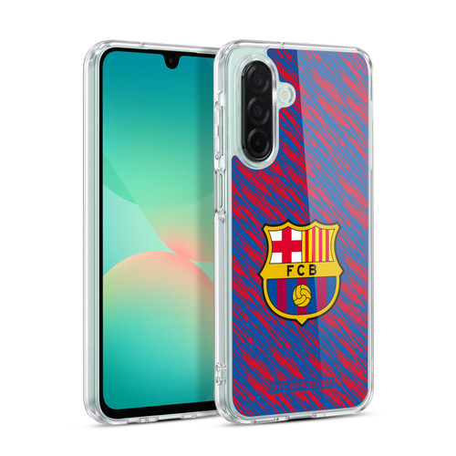 FC Barcelona Crest Patterns Glitch Soft Gel Case for Samsung Galaxy A26 5G