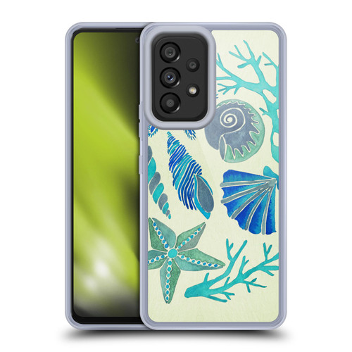Cat Coquillette Sea Seashells Blue Soft Gel Case for Samsung Galaxy A53 5G (2022)