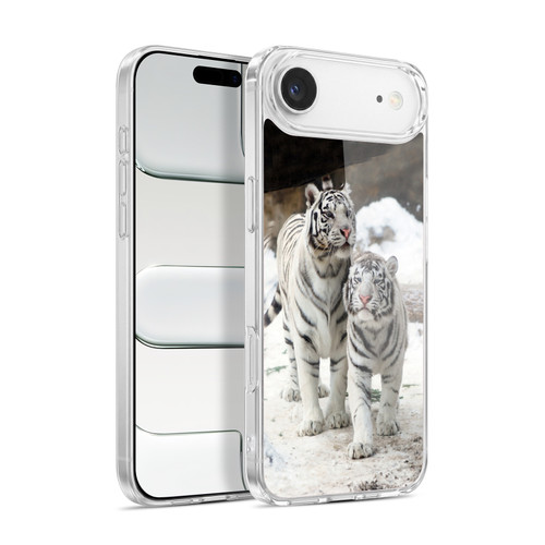 Head Case Designs Iconic Fauna Two White Tigers Soft Gel Case for Apple iPhone 17 Air