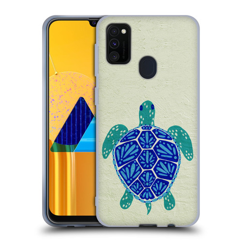 Cat Coquillette Sea Turtle Blue Soft Gel Case for Samsung Galaxy M30s (2019)/M21 (2020)