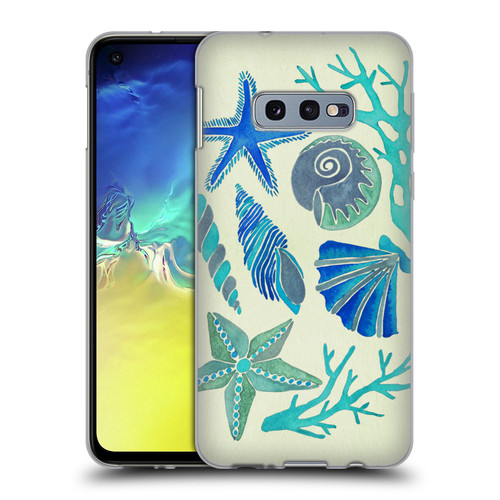 Cat Coquillette Sea Seashells Blue Soft Gel Case for Samsung Galaxy S10e
