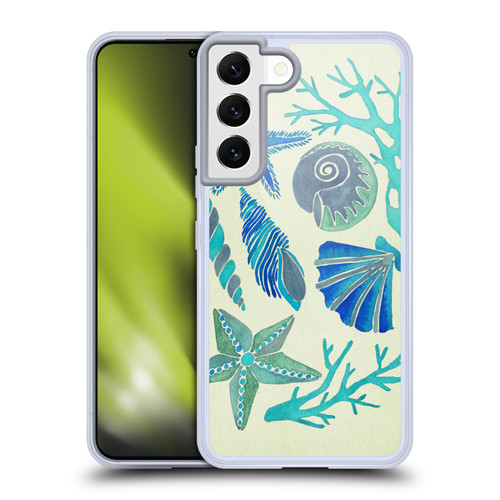 Cat Coquillette Sea Seashells Blue Soft Gel Case for Samsung Galaxy S22 5G