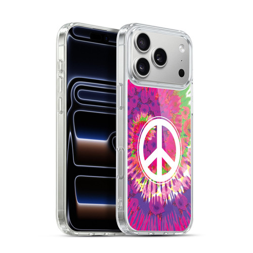 Head Case Designs Tie Dye Mix Peace Sign Soft Gel Case for Apple iPhone 17 Pro Max