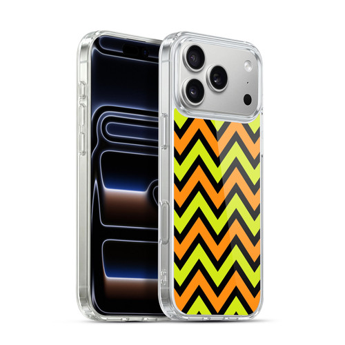 Head Case Designs Neon Zigzag Lime Green And Orange In Black Bg Soft Gel Case for Apple iPhone 17 Pro Max