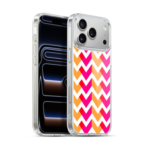 Head Case Designs Neon Zigzag Orange And Pink Soft Gel Case for Apple iPhone 17 Pro Max