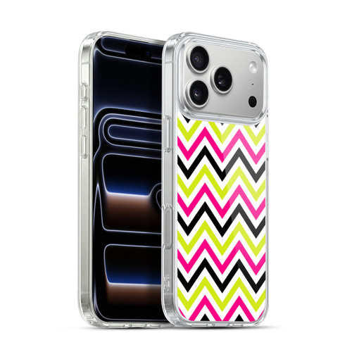 Head Case Designs Neon Zigzag Pink And Lime Soft Gel Case for Apple iPhone 17 Pro Max