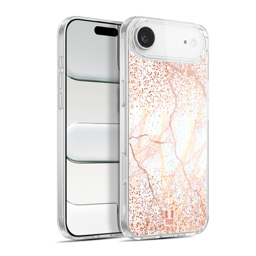 Head Case Designs Glittery Marble Prints Rose Gold Soft Gel Case for Apple iPhone 17 Air