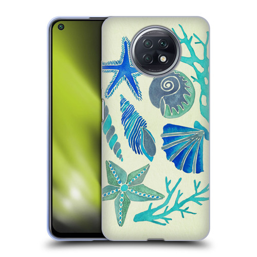 Cat Coquillette Sea Seashells Blue Soft Gel Case for Xiaomi Redmi Note 9T 5G