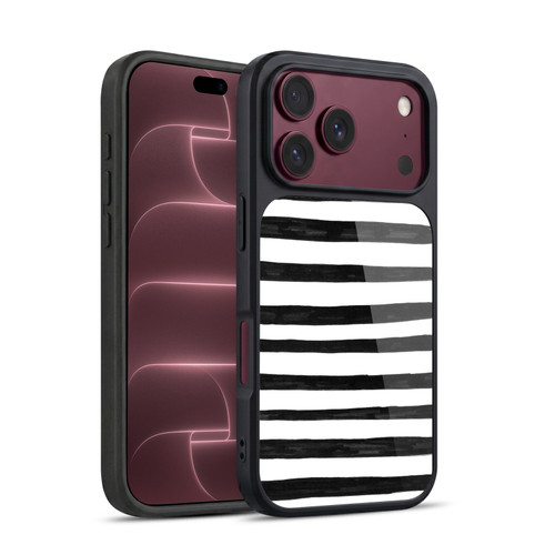 Head Case Designs Black And White Doodle Patterns Stripes Gel Armour Case For Apple iPhone 18 Pro