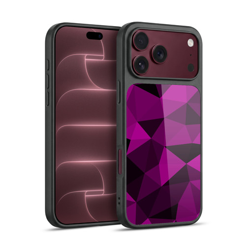 PLdesign Geometric Patterns Dark Pink And Black Mesh Gel Armour Case For Apple iPhone 18 Pro Max
