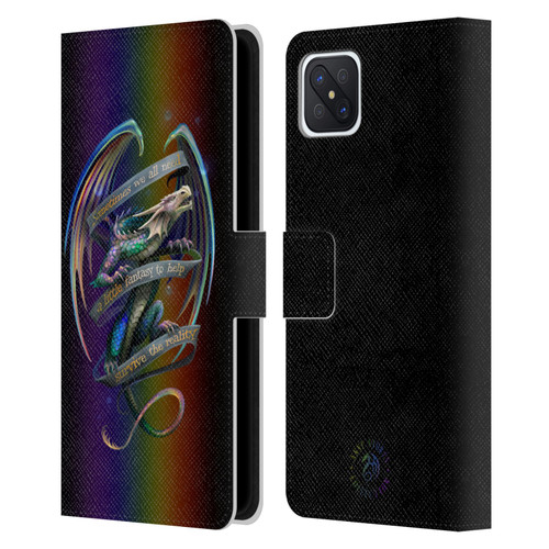 Anne Stokes Dragon Fantasy Survive The Reality Leather Book Wallet Case Cover For OPPO Reno4 Z 5G