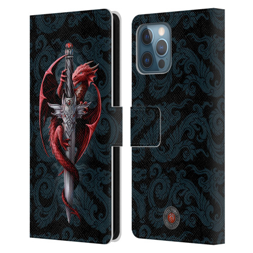 Anne Stokes Dragons Dagger Leather Book Wallet Case Cover For Apple iPhone 12 Pro Max