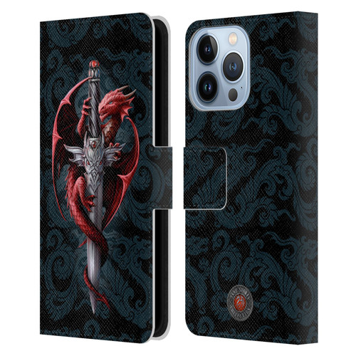Anne Stokes Dragons Dagger Leather Book Wallet Case Cover For Apple iPhone 13 Pro