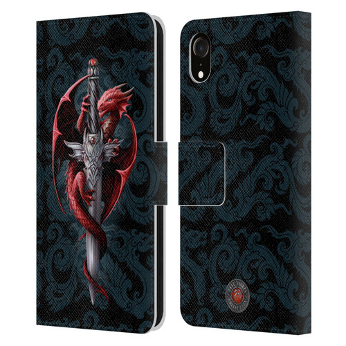 Anne Stokes Dragons Dagger Leather Book Wallet Case Cover For Apple iPhone XR