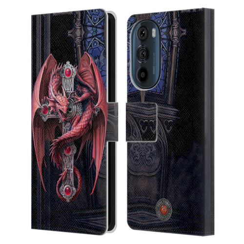Anne Stokes Dragons Gothic Guardians Leather Book Wallet Case Cover For Motorola Edge 30