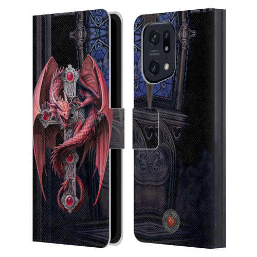 Anne Stokes Dragons Gothic Guardians Leather Book Wallet Case Cover For OPPO Find X5 Pro
