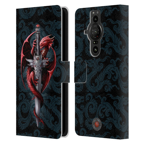 Anne Stokes Dragons Dagger Leather Book Wallet Case Cover For Sony Xperia Pro-I