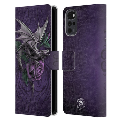 Anne Stokes Dragons 3 Beauty 2 Leather Book Wallet Case Cover For Motorola Moto G22
