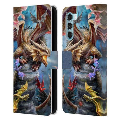 Anne Stokes Dragons 4 Clan Leather Book Wallet Case Cover For Motorola Edge S30 / Moto G200 5G
