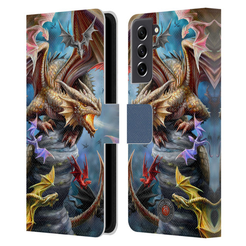 Anne Stokes Dragons 4 Clan Leather Book Wallet Case Cover For Samsung Galaxy S21 FE 5G