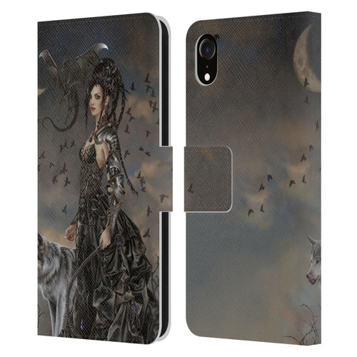 Nene Thomas Crescents Gothic Fairy Woman With Wolf Leather Book Wallet Case Cover For Apple iPhone XR