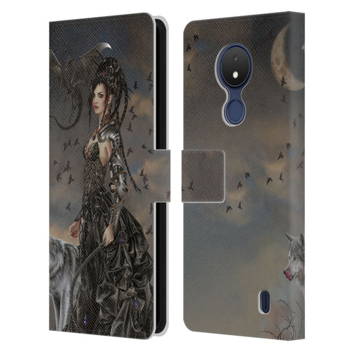 Nene Thomas Crescents Gothic Fairy Woman With Wolf Leather Book Wallet Case Cover For Nokia C21