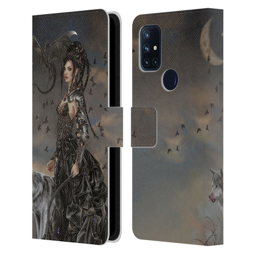 Nene Thomas Crescents Gothic Fairy Woman With Wolf Leather Book Wallet Case Cover For OnePlus Nord N10 5G