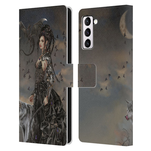 Nene Thomas Crescents Gothic Fairy Woman With Wolf Leather Book Wallet Case Cover For Samsung Galaxy S21+ 5G